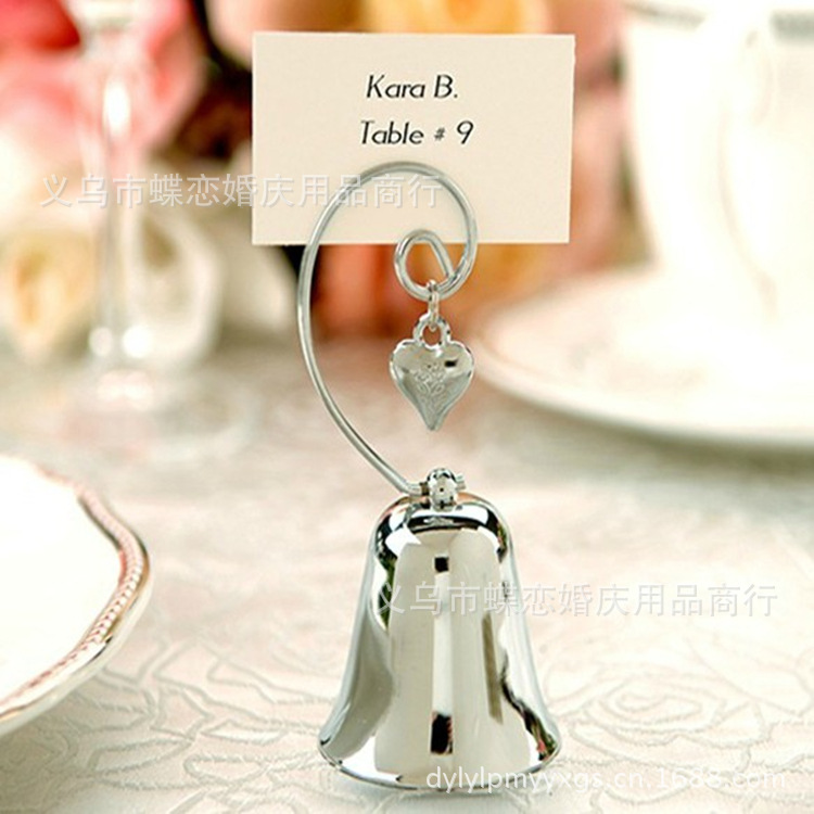 合金铃铛造型席位夹 婚庆造型喜卡夹婚礼上的绝佳用品 高档席位夹