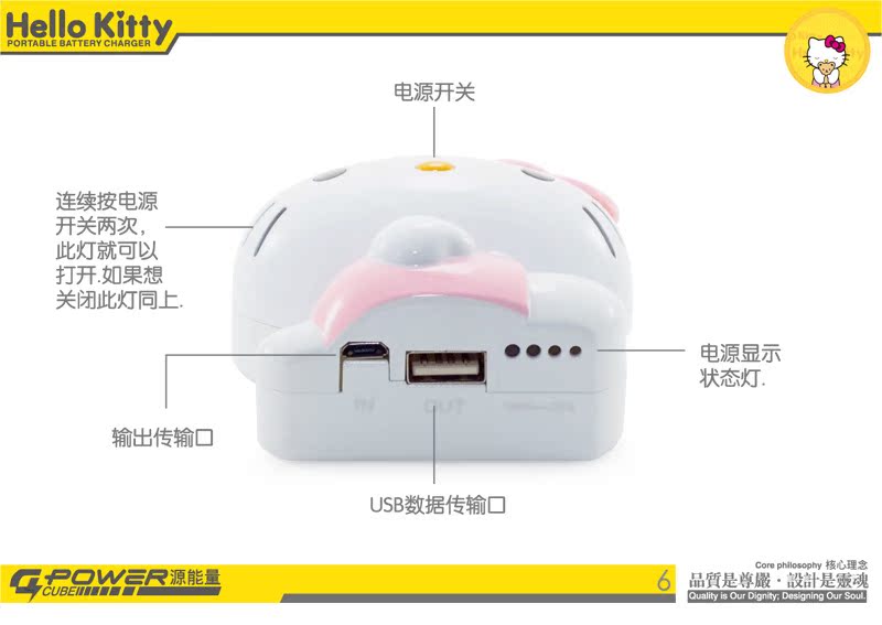 厂家直销 Hello kitty充电宝11000毫安 iphone4S/5三星通用型电源,随机发货7