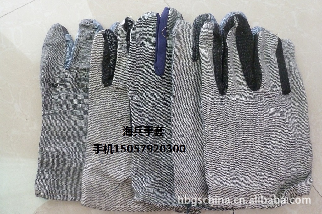 单层牛仔手套 劳保  家用 乳胶厂家直销 双层 帆布手套批发加厚