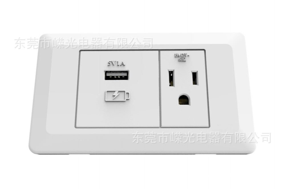 US-207 USB墙壁插座  美规墙面插座 墙壁充电器 美国插座面板