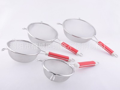 红柄不锈钢炸篱网漏 酒店厨房用品 厨具油格过滤匙批发|ru