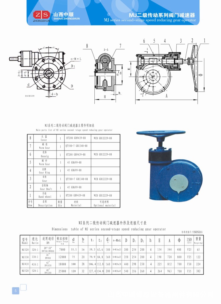 供应系列阀门减速器、阀门驱动装置、蜗轮头