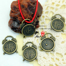 饰品配件材料 13*18mm合金挂坠 古青色闹钟挂坠 ZAKKA手链坠子