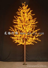 圣诞户外装饰树灯 5米led黄色锥形樱花树灯