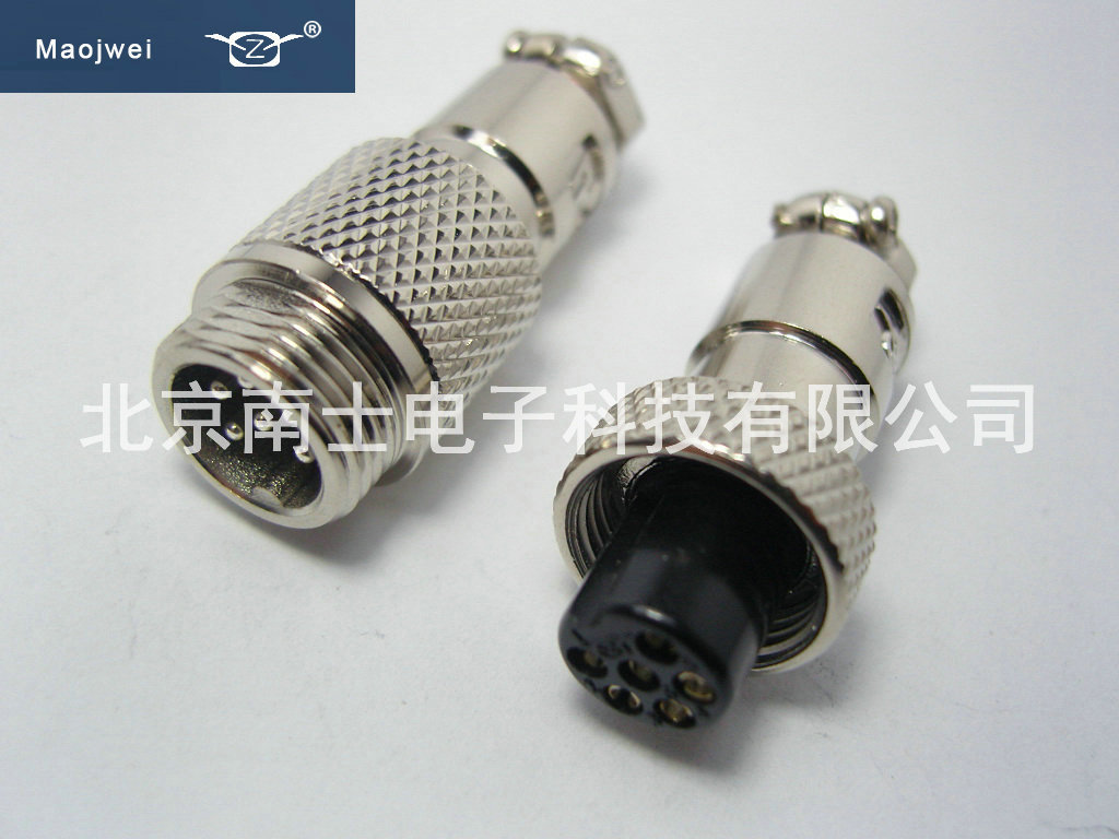 MAOJWEI 重强 12M 6芯 航空插头 对接插座 开孔12mm 防护等级IP5