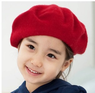 韩版儿童羊毛贝雷帽 宝宝礼帽 圆顶帽 蓓蕾帽子 羊毛帽批发