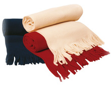 厂家供应圣诞礼品节日促销冬季保暖单色摇粒绒围巾可订做任意尺寸