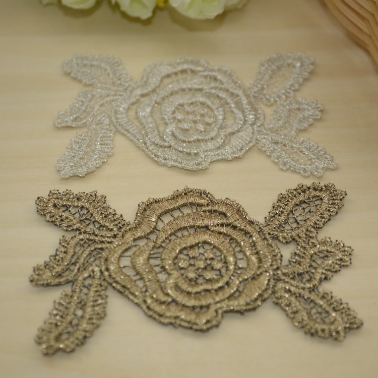 现货销售 金丝打折花边 领口花边 DIY花片 C013