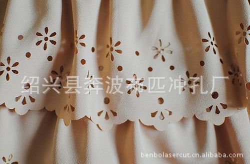 提供各种材质服装裙边冲孔 镂花 切割 镂空来料加工