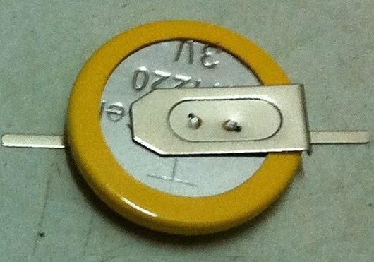 3V CR1220 焊脚纽扣电池 180度角位 焊脚电池 CR1220焊脚电池