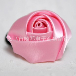 手工缎带小花 4.5cm立体玫瑰花苞  发饰头饰装饰花 服装饰品批发