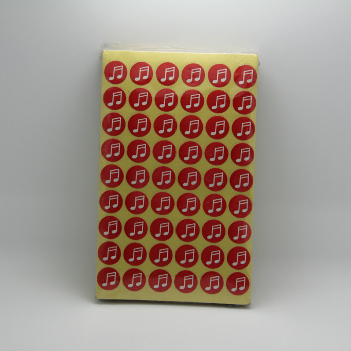 音符圆形贴纸不干胶