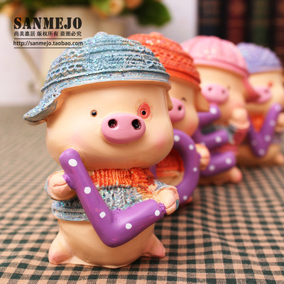 【Love 尚美嘉】田园彩绘娃娃/树脂工艺品礼品/love小猪大号摆件|ms