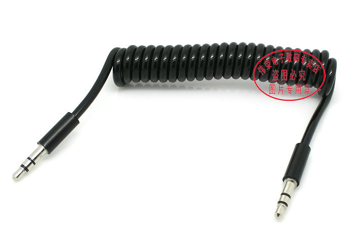3.5对录线 3.5MM 车载mp3连接线 伸缩 弹簧式 音频线 公对公
