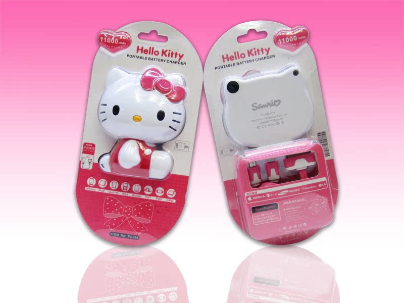 厂家直销 Hello kitty充电宝11000毫安 iphone4S/5三星通用型电源,随机发货11