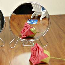 6寸鐵邊鏡 鍍銀圓形雙面鏡子 化妝鏡梳妝鏡美容鏡復古代發廠家
