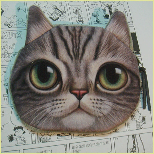 Кошелек, маленькая сумка, цифровая игрушка, котёнок, 3D