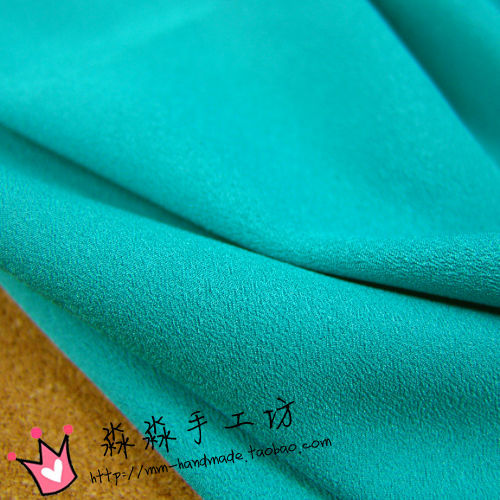 新款布料 湖绿色微透小弹力双绉雪纺 艳色夏季服装连衣裙子面料