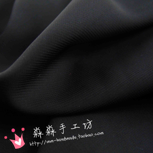 服装纺织布料 纯黑色薄纱雪纺衫面料 120D素色乔其纱薄纱裙子料