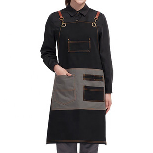 Amazon Korean Fashion Western Chinese Restaurant Canvas Apron Household Kitchen Men's and Women's Overalls Cross-border Painting Overalls