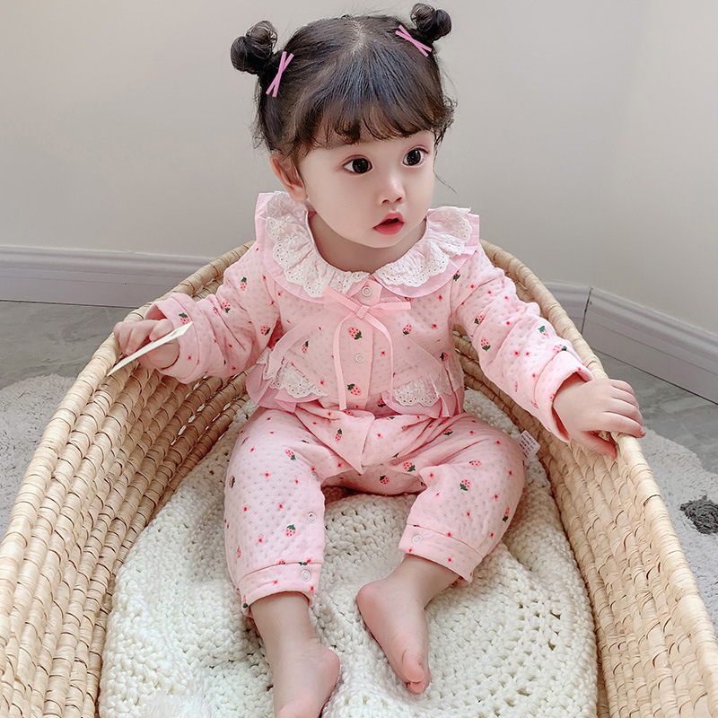 IDEA2025冬季新款童装婴儿加厚连体衣空气棉宝宝保暖哈衣爬服9768