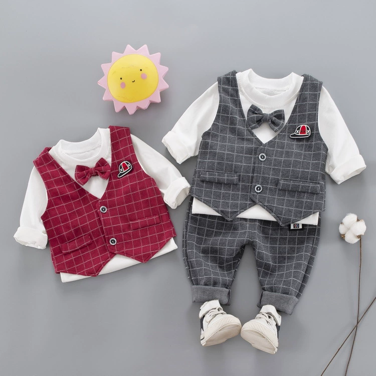 Vest, suit, set for boys, 2020, autumn, 3 piece set, Korean style, children's clothing
