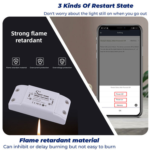 Tuya Smart Home WIFI 433 Controller Module Wireless Remote Control APP Voice Timing On-Off Switch