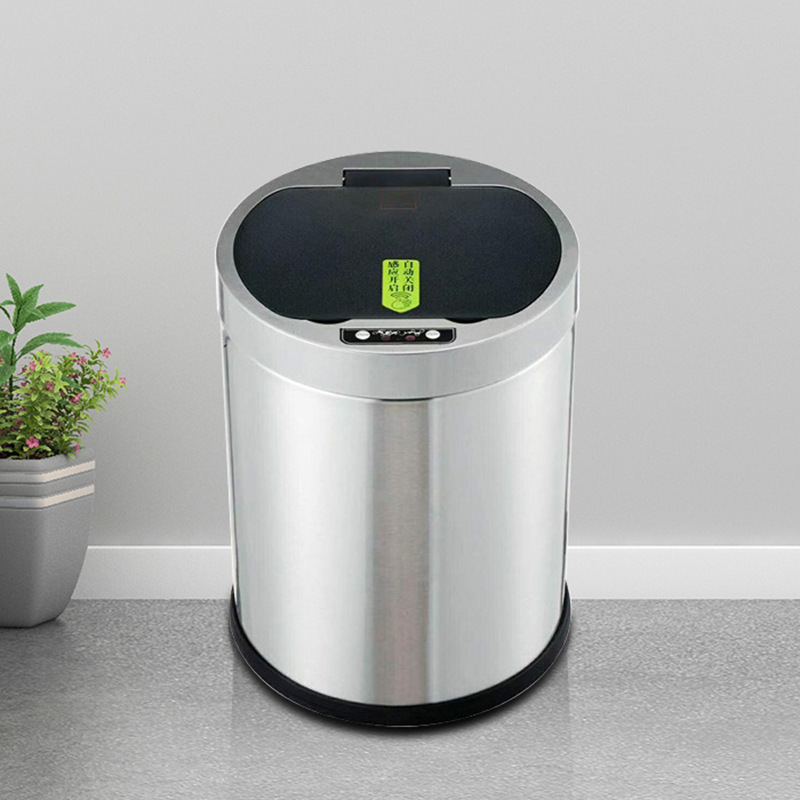Induction trash can home living room bedroom stainless steel with lid creative kitchen smart trash can a generation of hair