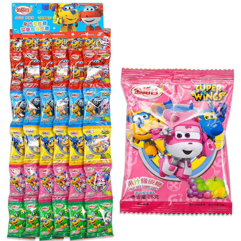 Golden rice 25g fruit juice soft candy Internet Celebrity Snack children's casual gum supermarket retail gel candy wholesale