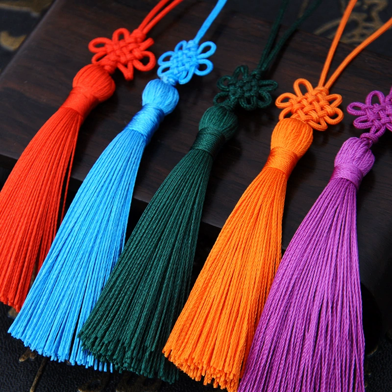 Брелок-подвеска из китайского узелкового плетения с кисточкой, оптовая продажа, для флеш-накопителей, чехлов для телефонов, из нефритовой нити, ручной работы, счастливый декор