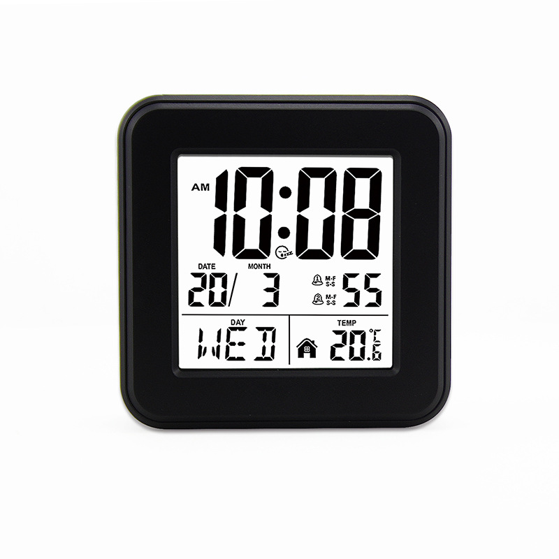 Explosiones transfronterizas niños estudiantes cabezal de cama sonido reloj despertador luz nocturna anciano perezoso reloj inteligente con temperatura reloj de calendario perpetuo