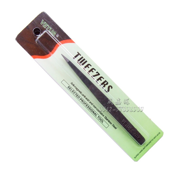 卫特斯正品 703 尖头导电碳纤维合成防静电镊子 无尘净化塑料镊子