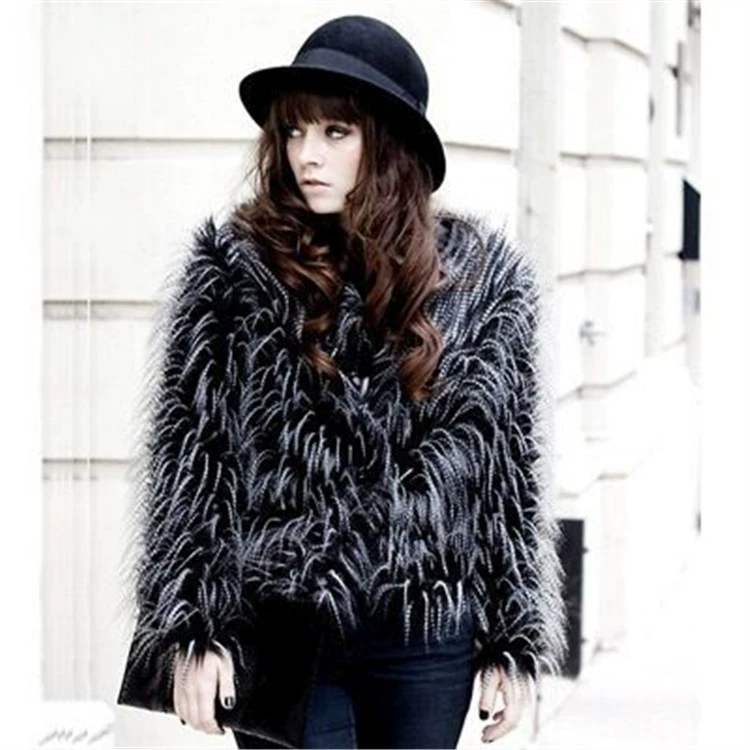 Европейская и американская мода, новый стиль, жаккардовая короткая верхняя одежда с длинными рукавами из лисьего меха, верхняя одежда из искусственного меха, Прямая доставка