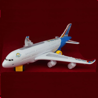 大号万向轮飞机玩具空中巴士电动万向音乐灯光飞机 超炫儿童A330|ru