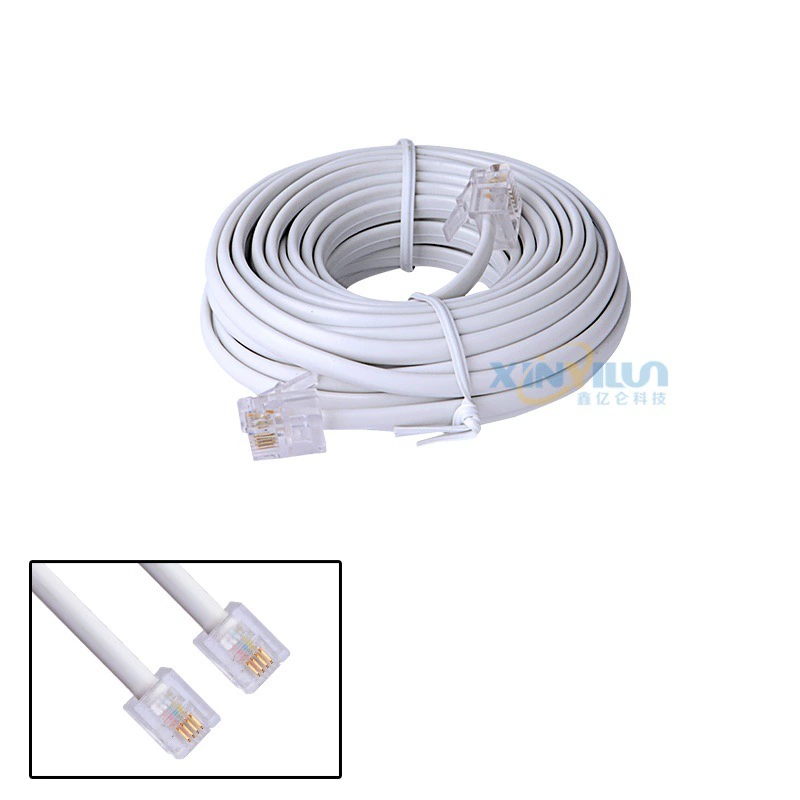 Телефонная линия 6P4C четырехжильный телефонный Удлинительный кабель Американский телефонный кабель RJ11 4,5 м около 15 футов