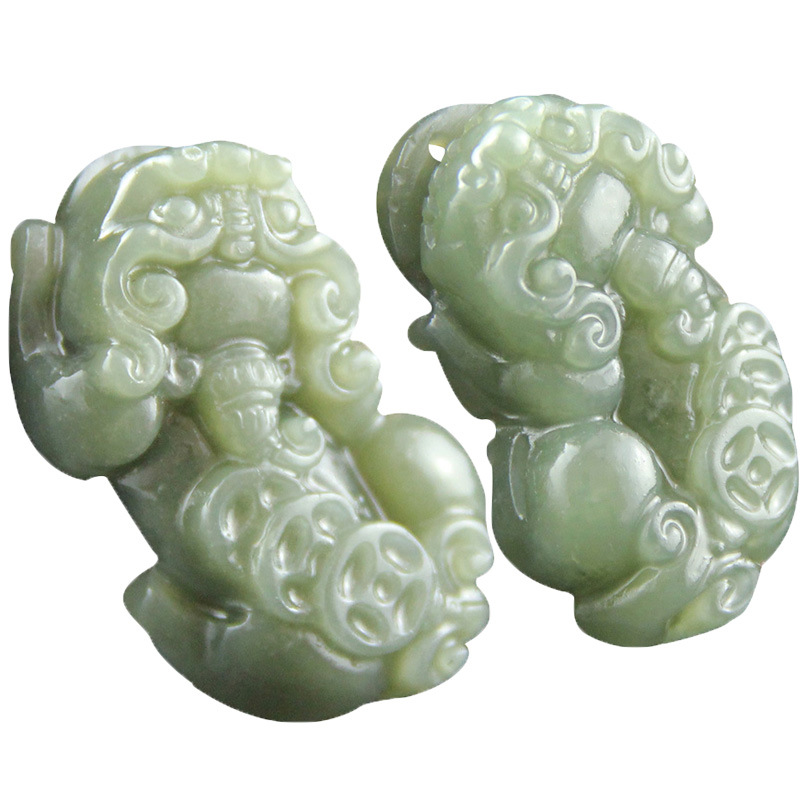 Rejuvenate yuzhai wholesale Xinjiang Nephrite  Sapphire brave troops Pendant men and women lovers jade Pendant