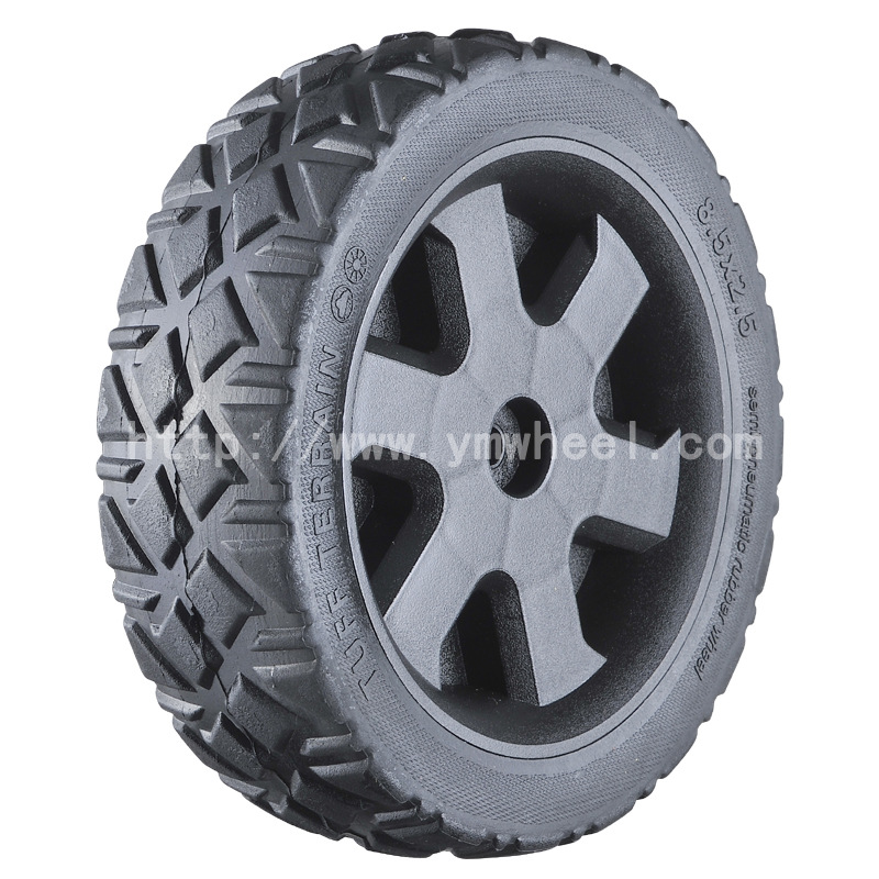 厂家供应8.5寸半空心橡塑橡胶轮 割草机轮子 工具箱工具车用轮子