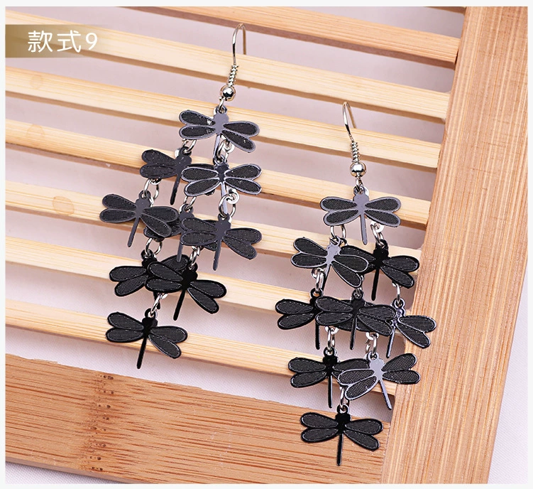 Fashion Earrings, long dangle multicolor 12 cm, lightweight 7 g accessory