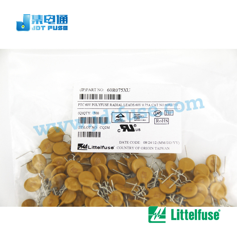 16R075XU Littelfuse认证力特 16V自恢复保险丝 插件保险丝