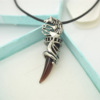 Agate necklace stainless steel, retro fashionable pendant, accessory, Korean style