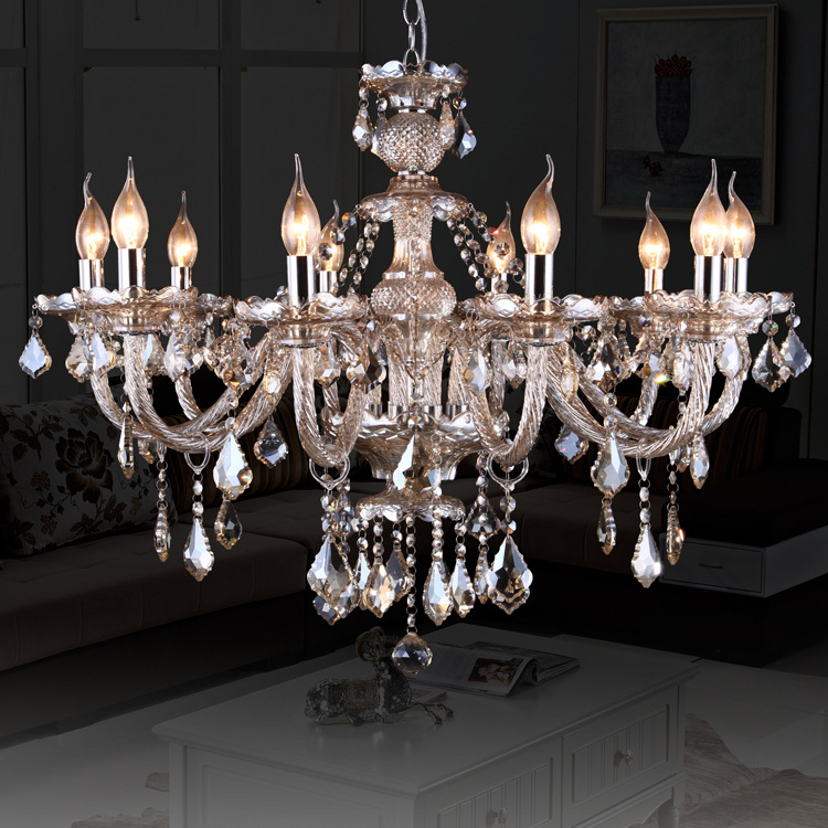 8-Cabeza de araña de cristal de coñac tubo de rosca lámpara de la vela sala de estar comedor dormitorio ocio y entretenimiento lugar