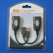USB网线延长器50M usb转rj45 电脑鼠标键盘摄像头网络信号放大器