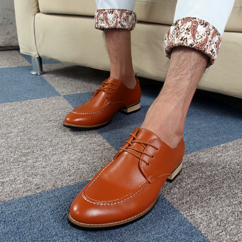 Мужская деловая формальная кожаная обувь, мужская повседневная обувь на шнуровке 8171