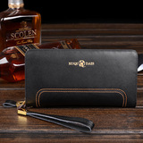 Длинный бумажник с молнией, кошелек, кожаная маленькая сумка клатч, сумка с петлей на руку, из натуральной кожи