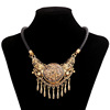 Capacious retro short necklace, universal accessory with tassels, European style
