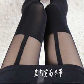 外贸假吊带直条假大腿袜连裤袜假高筒批发连裤袜女春秋