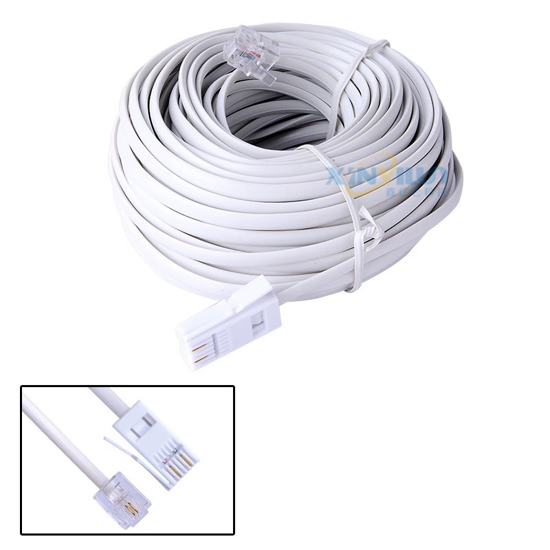 RJ11 Британская телефонная линия 6P2C 2-ядерная Британская телефонная линия Завод прямых продаж RJ11 + UK 20 M BT