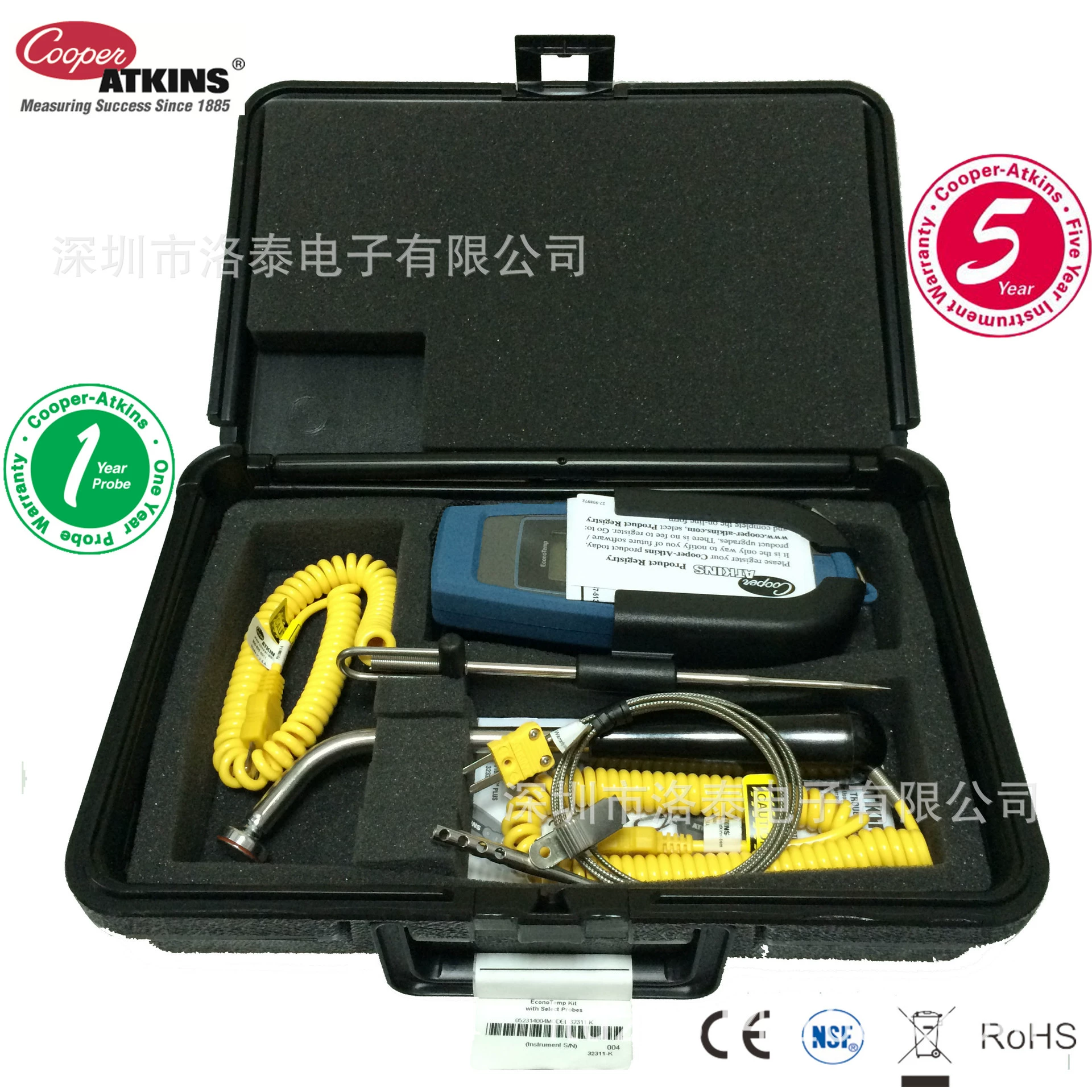 Термометр термопары США Cooper-Atkins 93233-K подходит Термометр термопары с 3 зондами
