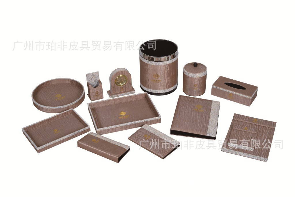 定制 酒店客房酒吧皮革套装 服务指南 工厂生产印logo 纸巾盒