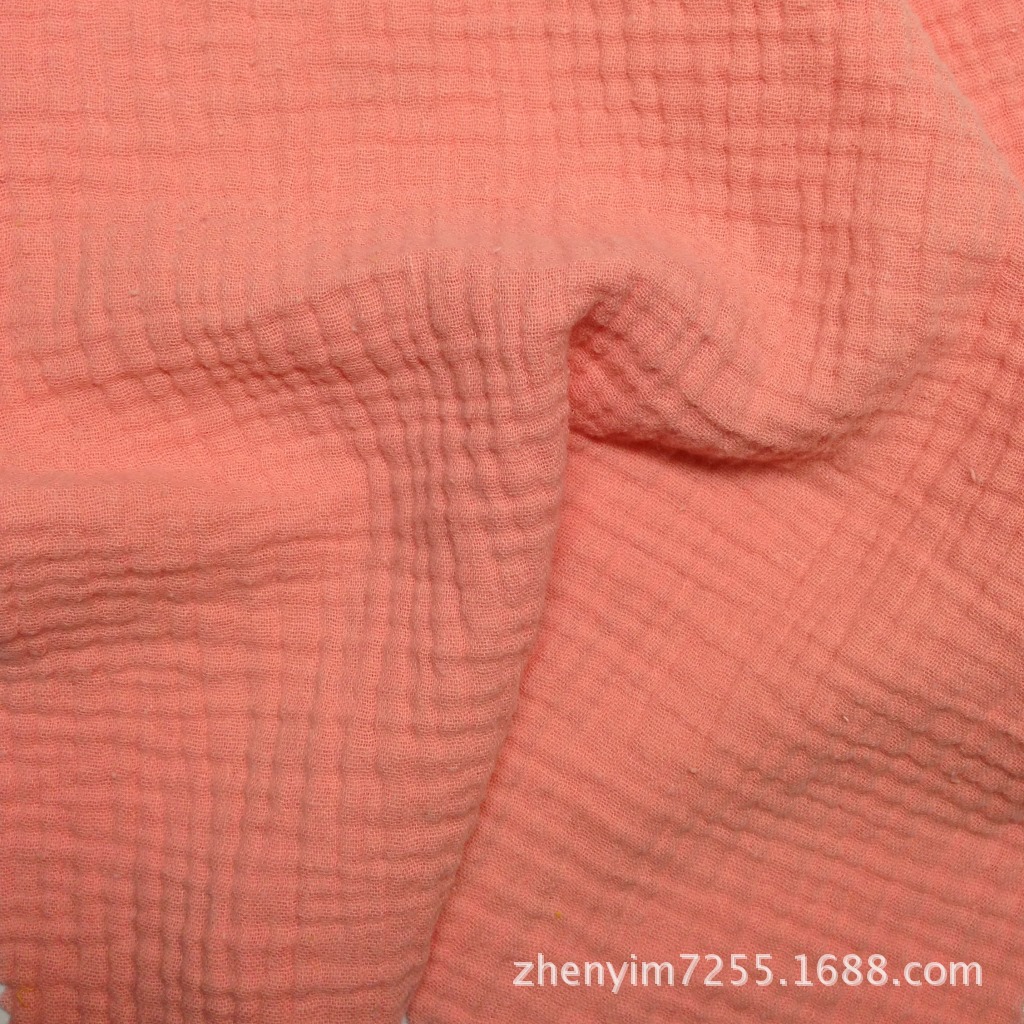 ZB-06B 现货全棉双层绉布休闲肌理皱服装女装裙子围巾面料批发